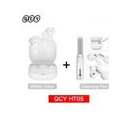 (Bianco con ClearPen) QCY HT05 ANC Cuffie wireless con cancellazione del rumore da 40 dB, Bluetooth