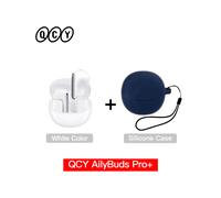 (Bianco con custodia03) QCY HT10 AilyBuds Pro+ ANC Cuffie wireless audio ad alta risoluzione LDAC Bluetooth
