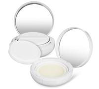 Bianco Contenitore Fondotinta Cushion con Specchio Rotondo Vuoto | Plastica, Puff Incluso, Confezione da 2 Pezzi, per Ritocchi Quotidiani e Borsa Cosmetici