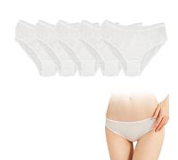 Bianco Cotone Monouso Slip, Signore Mutandine Incinte, Biancheria Intima USA e Getta, per Mestruazioni, Viaggiare, Dopo Parto, Maternita' Emergenza (1 Borsa, 5 Pezzi,XXL)
