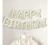 Bianco Crema Buon Compleanno Palloncino Banner 16 Pollici Mylar Foil Lettere Per Ragazzi Ragazze Buon Compleanno Decorazioni Forniture