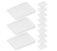 Bianco Cunei Livellatori Regolabili 12 Pezzi in PVC, per Mobili | Superficie Testurizzata e Trasparente, Micro-regolazione, Impilabili, per Tavoli e Pianoforti in Interni