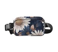Bianco Daisy Moda Cross Body Bag Belt Pack per piccolo imprenditore Mini con Cinghia Regolabile per lo Shopping Sport Lavoro bolsas de cintura para mujer, Margherita bianca., moderno