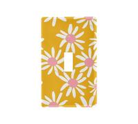 Bianco Daisy Petali Giallo Decora Decora Piatto da parete Carino Presa Coperture e Piastre Interruttore tapa para Interruttore de luz Interruttore a levetta