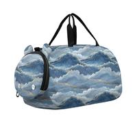 Bianco e Blu Cinese Marmo Palestra Duffel Bag con Scomparto Scarpe Grande Capacità Viaggi Duffel Bag per la Scuola Pratica, Sport, Viaggi bolsa de viaje para mujer