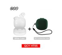(Bianco e Case02) Cuffie wireless ANC HT05 con cancellazione del rumore da 40 dB, Bluetooth 5.2, 6 microfoni,