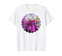Bianco e Magenta Splendide Orchidee Forme Mania Maglietta con Stampa Grafica Economica, Uomo, Bianco, L