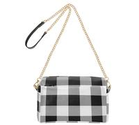 Bianco e Nero Buffalo Plaid Tartan Scozia Piccola Borsa A Tracolla Per Le Donne In Pelle Vegana Borsa Casual Cross Body Impermeabile Donna Borse A Tracolla