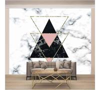 Bianco E Nero Geometrico Triangolo D'Oro Simile Al Marmo 3D Carta Da Parati Lusso Casa Soggiorno Divano Mobili Floreale Camera Letto TV Sfondo Muro-430cm×300cm