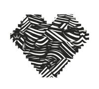 Bianco e nero Lines Stampa Building Brick Block Puzzle - Cuore a forma di puzzle immagine, immagine puzzle in legno
