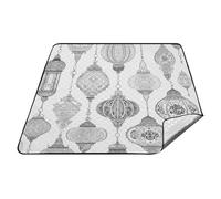 Bianco e nero Luci Vintage Impermeabile Picnic Mat Impermeabile Esterno Portatile Picnic Coperta per Terra Estate Regalo mantas para la playa