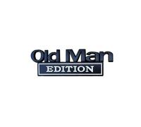 (Bianco e nero) Stemma per auto Old Man Edition, adesivo in metallo 3D, targhetta con nome Funny Edition