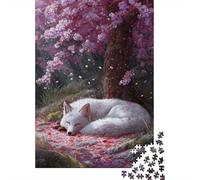 Bianco FBue Under The Cherry Tree, Puzzle Sostenibili Con Motivi Per Adulti Da Gioco in Legno Di Alta Qualità 38x26cm/1000pcs