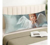 Bianco Federe Cuscino Letto e Copricuscini Divano 50x150, Angelo Copri Cuscino Letto Rettangolare Federe Cuscini per Divano da Esterno Impermeabili Pillow Case Morbido Cuscini Esterno Interno, Cod404