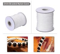 Bianco Filo di Nylon 1m - 250m Forte Gioielli Braccialetto 2mm Intrecciato