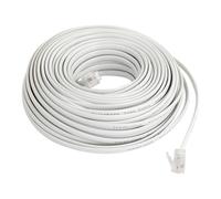 Bianco Flessibile RJ11 6P2C Telefono Prolunga Cavo 20M