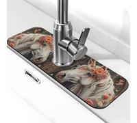 Bianco floreale Vintage Lavello Del Rubinetto Del Rubinetto Del Lavello Della Cucina Assorbente Ad Asciugatura Rapida Tappetino di Scarico Intorno Al Rubinetto Per Lavello Della Cucina Sink Tappetino