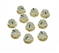 Bianco invecchiato Kaish confezione da 10 mini MXr Style Skirted manopola Amp inserto in ottone effetto pedale manopole