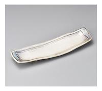 Bianco Kinyo Vitreo Four-Legged Rettangolare Piastra - Mino Ware, Made IN Japan