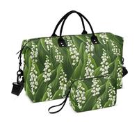 Bianco Lily of The Valley Bellezza Fiori Estivi Decorativo Carry On Weekend Bag Palestra Sport Carry con Borsa da toilette per Viaggi di lavoro Impermeabile bolso de para Hombre