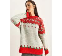 Bianco Lucci Pullover extra large verde / rosso / bianco lana Donna - Abbigliamento - Pullover e cardigan - Maglioni - Pullover in maglia fine Bianco Lucci XS-XL