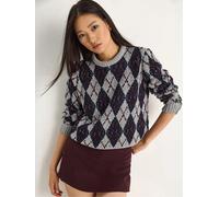 Bianco Lucci Pullover navy / grigio chiaro / borgogna Donna - Abbigliamento - Pullover e cardigan - Maglioni - Pullover in maglia fine Bianco Lucci S-L