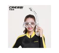 (Bianco) Maschera subacquea Cressi Ranger, set per nuoto e snorkeling, boccaglio a secco, facciale in
