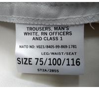 Bianco Navale Pantaloni Ufficiale E Gentiluomo Stile Classe 1 Cli Rn Blu Marino