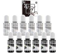 Bianco & Nero Alcohol Ink Set - 120ml Inchiostro Alcool per Pittura Resina Epossidica, Fabbricazione Capsule Petri di Resina, Yupo - Colorante Alcolico Epoxy Concentrata per Arte Resina, Bicchieri