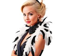 Bianco-nero boa di piume