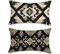 Bianco Nero Federe Cuscini Divano 30x50cm Set di 2 Velluto Copricuscini Divano Retro Copri Cuscino Letto per Cuscino da Esterno Impermeabile Cuscini Decorativi con Zip Nascosta per Arredo u-18137