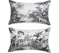 Bianco Nero Federe Cuscini Divano 50x80cm Set di 2 Lino Copricuscini Divano Tigre Copri Cuscino Letto per Cuscino da Esterno Impermeabile Cuscini Decorativi Grandi con Zip Nascosta per Arredo u-16385