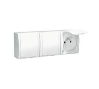 BIANCO NT 3X PRESA Z/U CON SPORTELLO IP54 AQUARIUS AQGZ1-3/11
