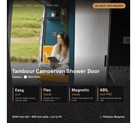 Bianco Opaco Scorrevole Camper Doccia Porta 1850mm x 700mm (Easy Cut) - Flex