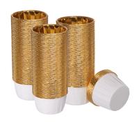 Bianco Oro Cupcake Coppette,150pz Alluminio Lamina Standard Cupcake Fodere