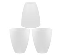 Bianco Paralume a Bocca Piatta 3 Pezzi in Plastica per Lampade | Diffusione della Luce, Finitura Contemporanea ed Elegante, per Lampadari e Lampade da Terra a LED