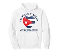 Bianco Patria Y Vida Viva Cuba Libre Felpa con Cappuccio