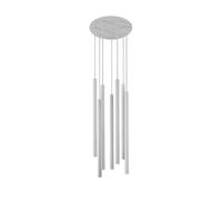 Bianco Pendelleuchte Metallo 7-flmg Design Elegante Pranzo Lampada Soggiorno