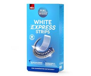 Bianco perla White Express Strips - Sbiancamento dei denti in 15 minuti - fino a 2 livelli di denti più bianchi - Effetto immediato con strisce sbiancanti autolissione - delicato sullo smalto e senza