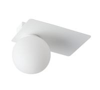 Bianco Plafoniera Vetro Metallo Angolare L: 25 CM G9 Piccolo Soggiorno Luce