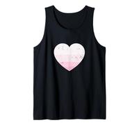 Bianco Rosa Ombra Motivo A Strisce Carino Grafica Minimalista Canotta