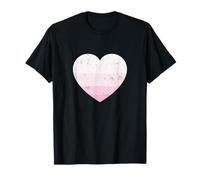 Bianco Rosa Ombra Motivo A Strisce Carino Grafica Minimalista Maglietta
