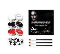 + Bianco + Rossore Face Body Paint Set con Pennelli per Clown Diavolo Vampiri Scheletro Cosplay Trucco Bianco Nero Rosso Body Paint