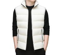 Bianco senza maniche piumino jacketrr per gli uomini Sciolto caldo trapuntato gilet per gli uomini Daily casual sport uomo jacketrr, Bianco, XXL