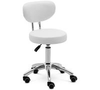 Bianco Sgabello con schienale - 46 - 60 cm - 150 kg - Bianco | physa