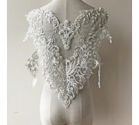 Bianco Spento Perline Matrimonio Pizzo Appliques Dolce Cuore Corpetto Applique