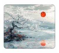 Bianco Tappetino Mouse Piccolo 340x280mm, Tappetini Mouse Gaming Albero, Mousepad Impermeabile e Antiscivolo, con Bordo Cucito, Pratica e Facile da Pulire, Ufficio, Laptop, PC, Regalo J-7169