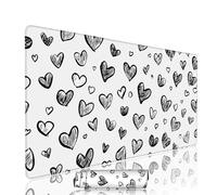 Bianco Tappetino Mouse xxl 1000x400x3mm Gaming Mouse Pad Accessori Scrivania Sottomano Antiscivolo Grande Computer Tastiera Mousepad Amore Tappetino PC Waterproof Base in Gomma, per Laptop w-10329