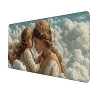 Bianco Tappetino Mouse XXL 1200 x 600 mm, Tappetino Mouse Donna Mousepad con Bordi Cuciti, Impermeabile Tappeto Scrivania Base in Gomma Antiscivolo Sottomano Scrivania per Hogar, PC, Laptop -hjw2506G4