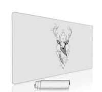 Bianco Tappetino Mouse xxl 1200x600x3mm Gaming Mouse Pad Accessori Scrivania Sottomano Antiscivolo Grande Computer Tastiera Mousepad Cervo Tappetino PC Waterproof Base in Gomma, per Laptop w-7067